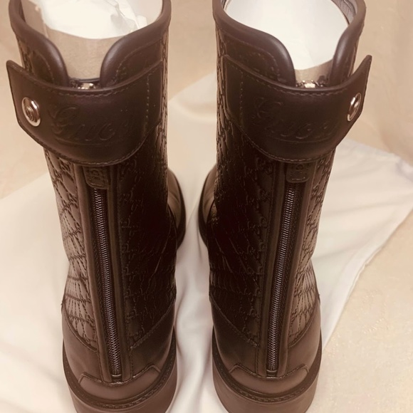 πNEW GUCCI Black Microguccissima Leather Boots π - Picture 3 of 17
